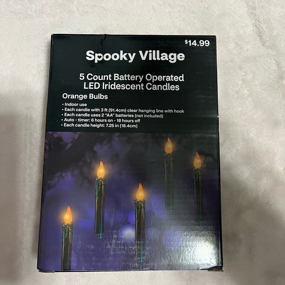 Spooky Village 5 Count Battery Operated LED Iridescent Floating Candles. NWT. - Picture 1 of 2